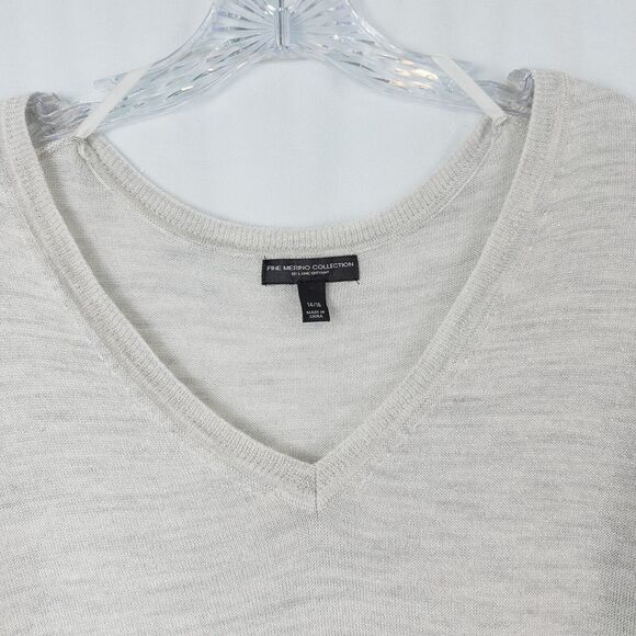 Lane Bryant Fine Merino Collection Metallic Shimmer Sweater Womens 14/16 Gray - Picture 6 of 13